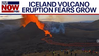 Iceland volcano eruption causes thousands to evacuate eruption imminent  LiveNOW from FOX [upl. by Faydra]