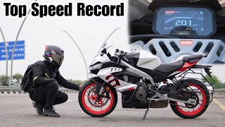 Aprilia RS457 Ka Top Speed Record Tod Diya [upl. by Enal]