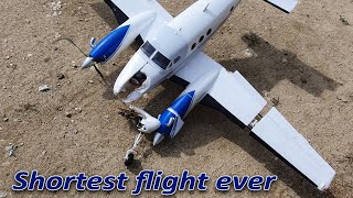 Hobbyking King Twin maiden crash and shortest flight [upl. by Ecirp479]