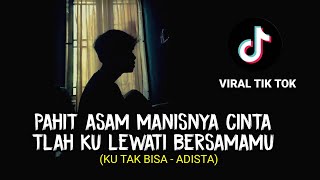 pahit asam manisnya cinta tlah ku lewati bersamamu KU TAK BISA  ADISTA lirik cover agusriansyah [upl. by Waddell634]