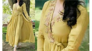 Designer Long frock angrakha frock new style very easy cutting and stitching [upl. by Aikan]