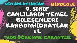 9 SINIF CANLILARIN TEMEL BİLEŞENLERİ KONU ANLATIMI 8  KARBONHİDRATLAR 4  TYT BİYOLOJİ  ✅ [upl. by Repohtsirhc]