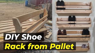 How to make a simple DIY Shoe Rack from Pallet Wood Part 2 [upl. by Atikel486]