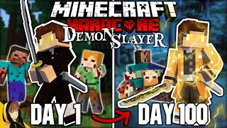 I Survived 100 Days in Hardcore Minecraft as a Demon Slayer Heres What Happened [upl. by Rem]