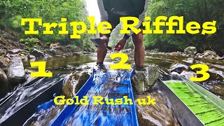 Triple the riffles  Gold rush UK running 3 sluices [upl. by Rollet]