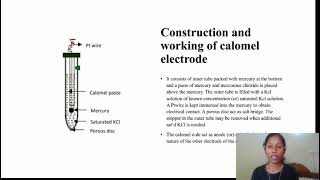 Construction and working of calomel electrode Applied chemistry [upl. by Derinna]