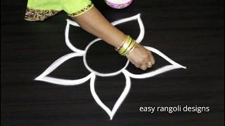 Cute amp small rangoli kolam designs with out dots  easy amp simple beginners muggulu [upl. by Aivilys973]