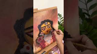 shorts Durga Maa 🙏✨Oil painting in progress durgapuja durgapainting oilpainting [upl. by Lemra]