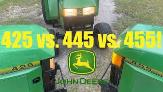 John Deere 425 445 and 455 compared What are the differences [upl. by Maureene]