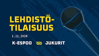 Lehdistötilaisuus KEspoo–Jukurit 1112024 [upl. by Asi]