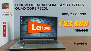 Lenovo IdeaPad Slim 1 AMD Ryzen 5 7520U LaptopBudget KingReviewUnder 30000 [upl. by Welker]