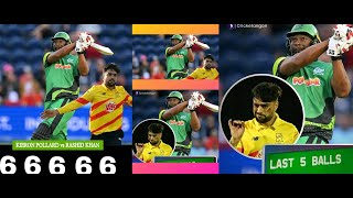 Rashid khan Vs Pollard 5 sixes in 5 BallsThe Hundred league [upl. by Saduj118]