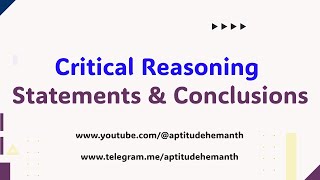 Statements amp Conclusions  Critical Reasoning  Accenture [upl. by Adniuqal]