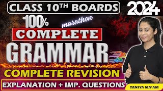 Class 10 Board 2024  Complete Grammar in 1 Video  Most Important Concept  Questions  Board 2024 [upl. by Jeffries903]