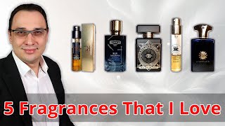 5 Fragrances That I Love Initio Oud For Greatness Frederic Malle Promise Ex Nihilo Blue Talisman [upl. by Angelis924]