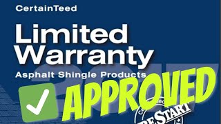 Part 2 CertainTeed Warranty Claim APPROVED [upl. by Neeluj589]