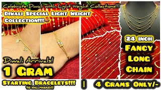 DIWALI Special Lightweight Collections 1 Gram to Women’s Bracelets 4 Grams to Long Fancy Chain [upl. by Godred]