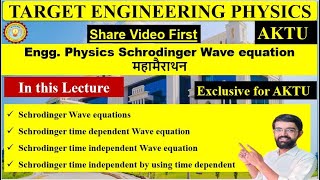 AKTU Schrodinger wave equations  Schrodinger time dependent amp independent aktuexam202324 virul [upl. by Ocirled314]