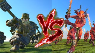 Hammerers VS Exalted Bloodletters of Khorne Total War Warhammer 3 [upl. by Oos580]