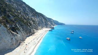 Best Beaches 📍 Egremni Beach Lefkada Greece 🎵 Deep House Drone 4K Footage [upl. by Nitsa]