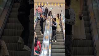 Escalator prank kr diya😂 shorts funny comedy trending youtubeshorts [upl. by Enedan]