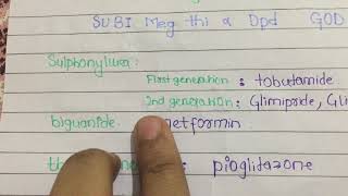 oral anti diabetic drugs classification mnemonic endocrine pharmacology [upl. by Giffie378]