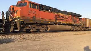 BNSF Gevo With Santa Fe Door on 7 Locomotive Coal Train Heading Towards Glyndon MN [upl. by Enier949]