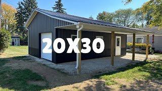 Building a 20x30 Pole Barn With an 8’ Framed Porch [upl. by Eaj]