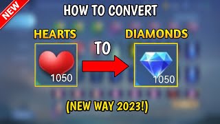 TUTORIAL HOW TO CONVERT HEARTS TO DIAMONDSKIN  NEW WAY 2023  MLBB [upl. by Enetsirk]