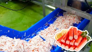 Amazing How Imitation crab is made  Food Factory [upl. by Novahs]