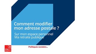 Comment modifier mon adresse postale [upl. by Manard660]