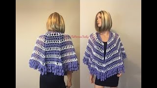 How to Crochet Capelet Inspired Shawl Pattern 394│by ThePatternFamily [upl. by Bean]