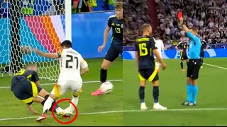 Ryan Porteous RED CARD vs Germany vs Scotland 51 Bad Foul on Ikay Gundogan  All Goals Highlights [upl. by Reahard]