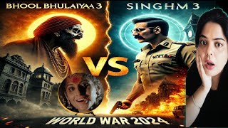 BHOOL BHULAIYAA 3 vs SINGHAM 3  World War 2024 REACTION  Cine Bandhu bhoolbhulaiya3 singham3 [upl. by Oneladgam977]