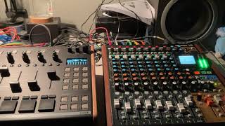 ISLAINSTRUMENTS S2400 sampler with the TASCAM MODEL12 mixer [upl. by Haelahk]