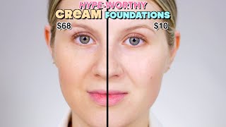 HypeWorthy Cream Foundations  Drugstore vs High End [upl. by Eile]