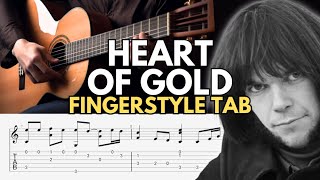 Heart Of Gold Fingerstyle Tab  Neil Young [upl. by Ayrad207]