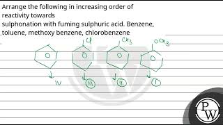 Arrange the following in increasing order of reactivity towardssulphonation with fuming sulphuri [upl. by Asenaj]