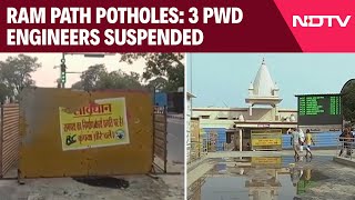 Potholes On Ram Path Leakage In Ayodhya Temple Yogi Adityanath Cracks Whip [upl. by Tyree]