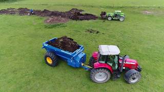 Massey Ferguson 6480 and West muck Spreader 2017 [upl. by Enala]