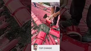 Ridge roof installation mistry cement ytshorts ViralShortsYtshortsCementRidgeroofTileroof [upl. by Aneloc]