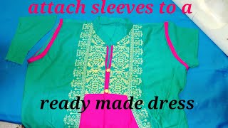 How to attach sleeves to a readymade kurti [upl. by Enala]