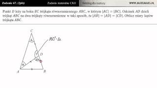 Zad 67 Kąty w trójkącie trening do matury [upl. by Brier]