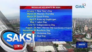 Malacañang nagpaliwanag kung bakit wala sa listahan ng mga holiday sa 2024 ang  Saksi [upl. by Cynde]