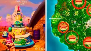 How To Complete “Dance In Front Of Different Birthday Cakes” Fortnite’s 1st Birthday Challenges [upl. by Danete457]