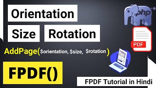 PDF Orientation in PHP  PDF Size in PHP  PHP PDF Tutorial  FPDF Tutorial in Hindi [upl. by Yenatirb]