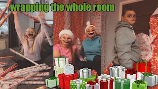 We wrapped his whole room in christmas paper [upl. by Alair]