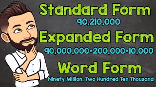 Whole Number Expanded Form Word Form and Standard Form  Math with Mr J [upl. by Gerick]