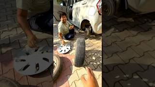 Aj khud car ka tyre change kiya minivlog dailyminivlog minivlogseries cartyre automobile [upl. by Llerod591]