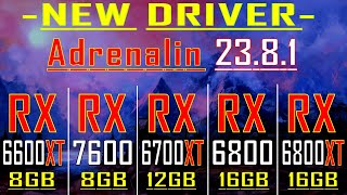 RX 6600XT vs RX 7600 vs RX 6700XT vs RX 6800 vs RX 6800XT  NEW DRIVER [upl. by Aylsworth]